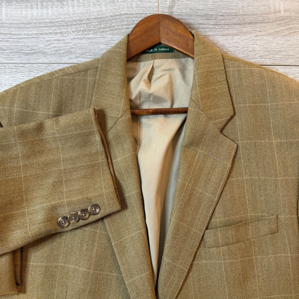 Lauren Ralph Lauren Blazer Mens 44L Herringbone Windowpane Jacket